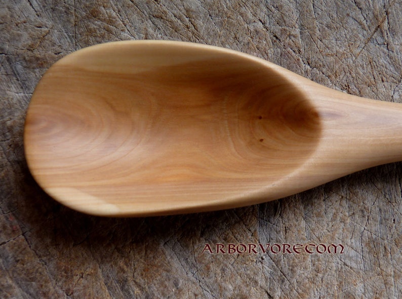 Hand Carved Lilac Wood Serving Spoon