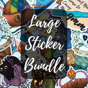 Large Crochet Themed Sticker Bundles - Large Vinyl Crochet Stickers - Crochet Themed Stickers for Laptop/Water Bottle