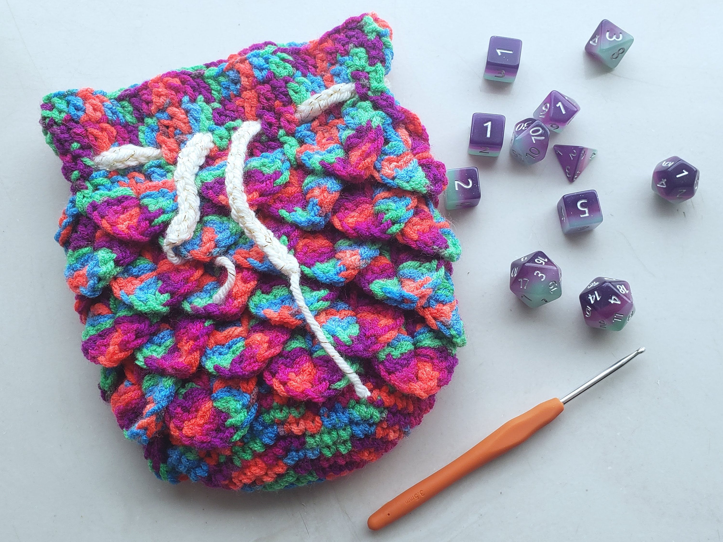 Dragon Scale Dice Bag Dragon Themed Large Crochet Dice Bag Drawstring Dice Bag for Tabletop Games RPG Dnd Dungeons and Dragons Etsy Canada