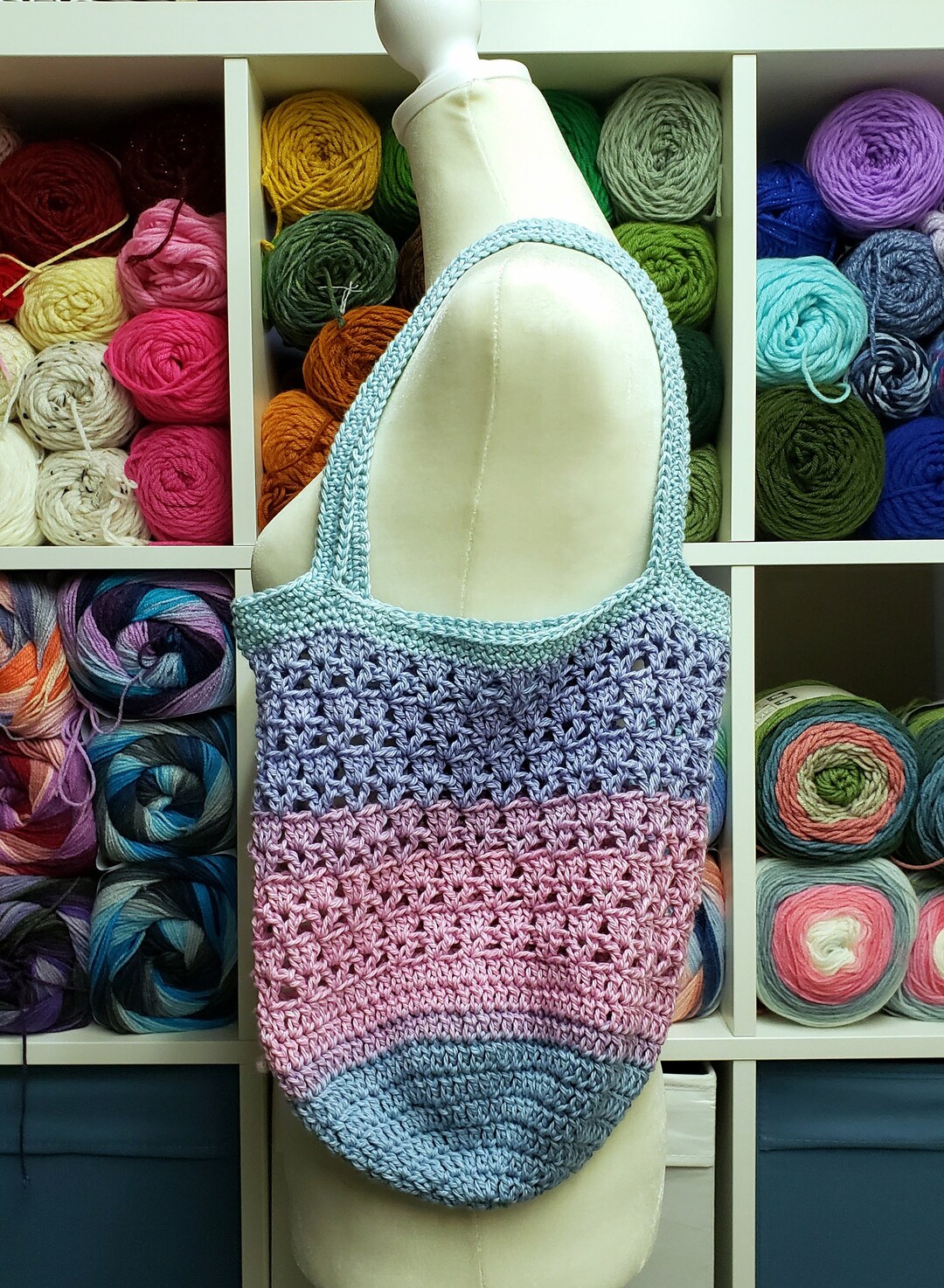 Reusable Cotton Market Bag Crochet Market Bag Sustainable Cotton Market