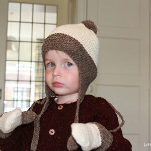 Mano Tejida Orgánica de Lana Merino Bebé, Niño Pequeño y Niños Mitones en Marrón Natural y Claro, Más Colores, Regalo de Navidad, Alpaca, Yak, Adulto imagen 3