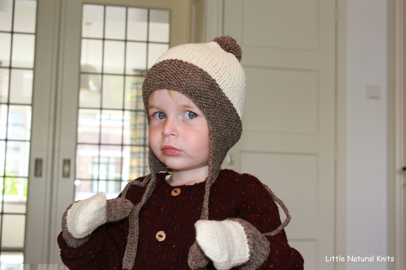 Mano Tejida Orgánica de Lana Merino Bebé, Niño Pequeño y Niños Mitones en Marrón Natural y Claro, Más Colores, Regalo de Navidad, Alpaca, Yak, Adulto imagen 3