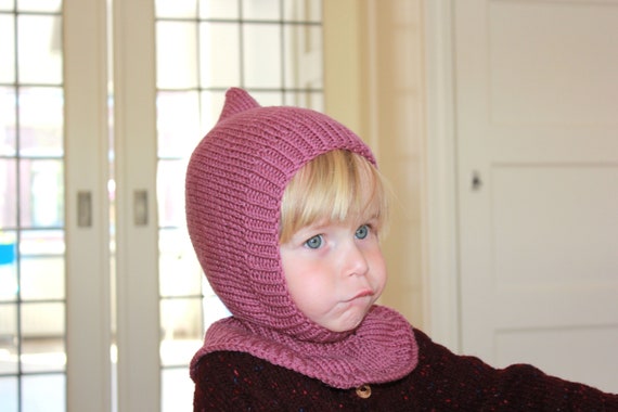 French Alpaca and Merino Pixie balaclava Baby, Toddler & Kids Elf Pixie Balaclava Hat in Sand Beige  main image 2