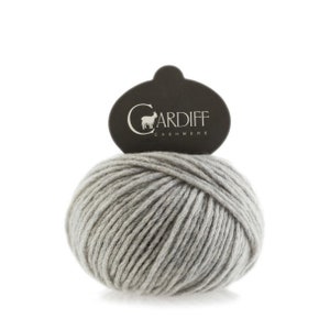Cardiff Cashmere Large: Gray Melange, Winter White, White, Midnight Blue, Brown - 25 gr (0.88 oz), Italian Spun, Mongolian, DIY, Knitting