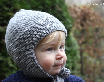 Hand Knitted Pure Merino Wool Baby, Toddler & Kids Winter Hat in Light Gray, More Colors, Trapper, Newborn, Gift, South Park, Craig Tucker