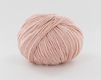 French Sustainable Merino Wool, Blush, Gueret by Fonty - 50 gr (1.76 oz), More Colors, Superwash, Natural Yarn, DIY, Knitting, Crocheting