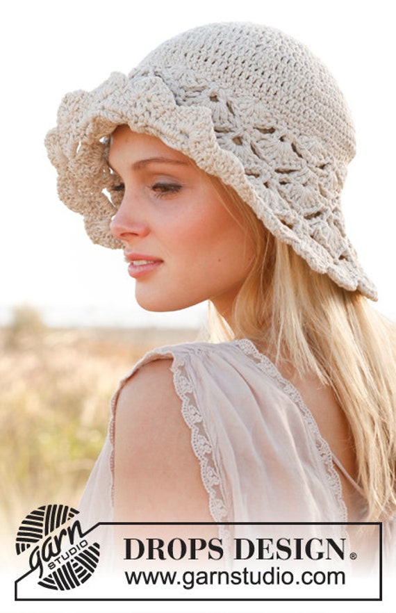 Hand Crocheted Organic Linen & Cotton Women's Sun Hat in Natural