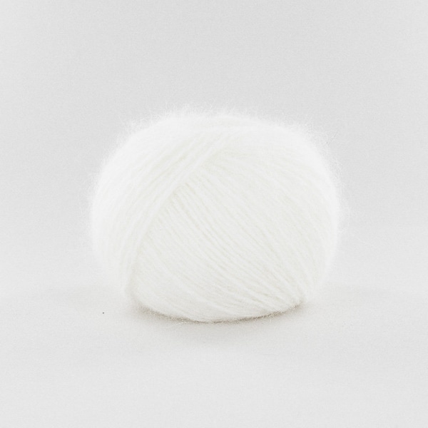 10 pelotes de laine angora et mérinos durables françaises, blanc pur, coeur d'angora, fonty, 250 gr (8,81 oz), mélange de gris, fil, tricot