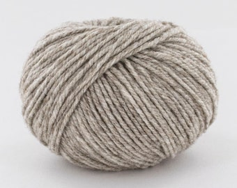 Franskt ekologiskt merinoullgarn, beige melerad 50 g (1,76 oz), Aran