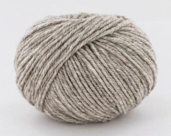 French Organic Merino Sheep Wool, Beige Melange, Brown Melange, Natural, Fado, Fonty - 50 gr (1.76 oz), Aran, Undyed Yarn, DIY, Knitting