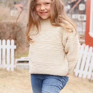 Oversized Sweater in Natural, Alpaca & Merino Wool, Hand Knitted, Baby, Toddler, and Kids, More Colors, Jumper, Pullover, Christmas Gift