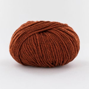 Lana Merino Naturale Francese e Piumino di Yak, Melange Arancione Bruciato, Rosso Caldo, Fonty - 50 gr (1,76 oz), DK, Sport, Non Tinto, Filato Naturale, Maglieria