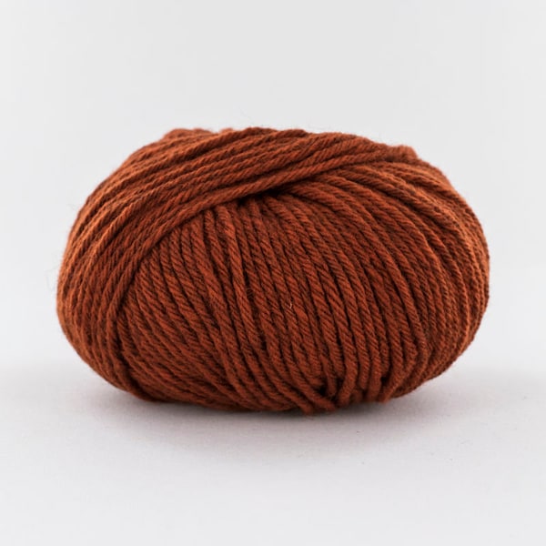 Français laine mérinos naturelle et duvet de yak, orange brûlé, rouge, mélange gris, Fonty - 50 gr (1,76 oz), DK, Sport, non teint, fil naturel, tricot