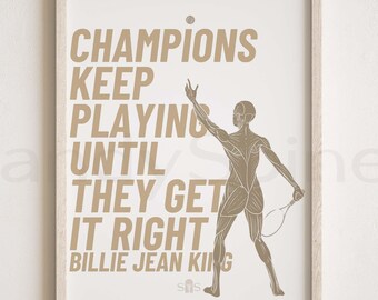 Champions | DIGITAL DOWNLOAD | by SandySpines Motivational Chiropractic Tennis Poster