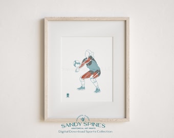 Volleyball Anatomy Art Print | Female Setter Sports Anatomy (Digital Download)