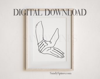 Adjusting Hands Line Art #7 | DIGITAL DOWNLOAD | by SandySpines