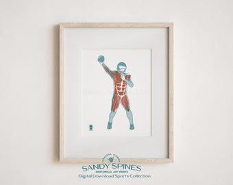 Football Quarterback Anatomy Art Print | Sports Anatomy (Digital Download)