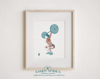 Fitness Anatomy Art Print | Female Lifter Sports Anatomy (Digital Download)