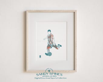 Soccer Football Futbol Sports Player Anatomy Art Print | Male Muscular System Motion (Digital Download)