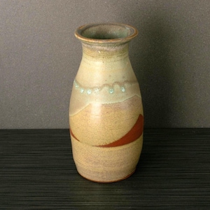 Handgetöpferte Steingutvase, abstrakte Glasurkeramik, Studio Handmade Home Decor