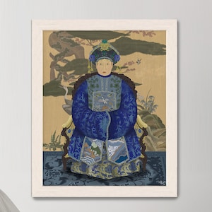 Kaiserin Kunstdruck, Traditionelle Asiatische Kunst, Chinesische Ahnen Druck, Chinoiserie Wandkunst, Orientalisches Raumdekor, Gerahmter Druck, Kaiserin Malerei