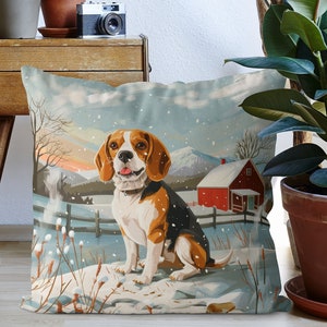 BEAGLE Christmas Decor Throw Pillow Pillow Cover Red Christmas Tree Truck Dog Home Decor Gift for Dog Lover Dog Mom Dog Gift Santa Etsy