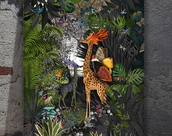 Limited Edition - Giraffe Print giraffe illustration giraffe poster african animal tropical wall art jungle print giraffe art print decor