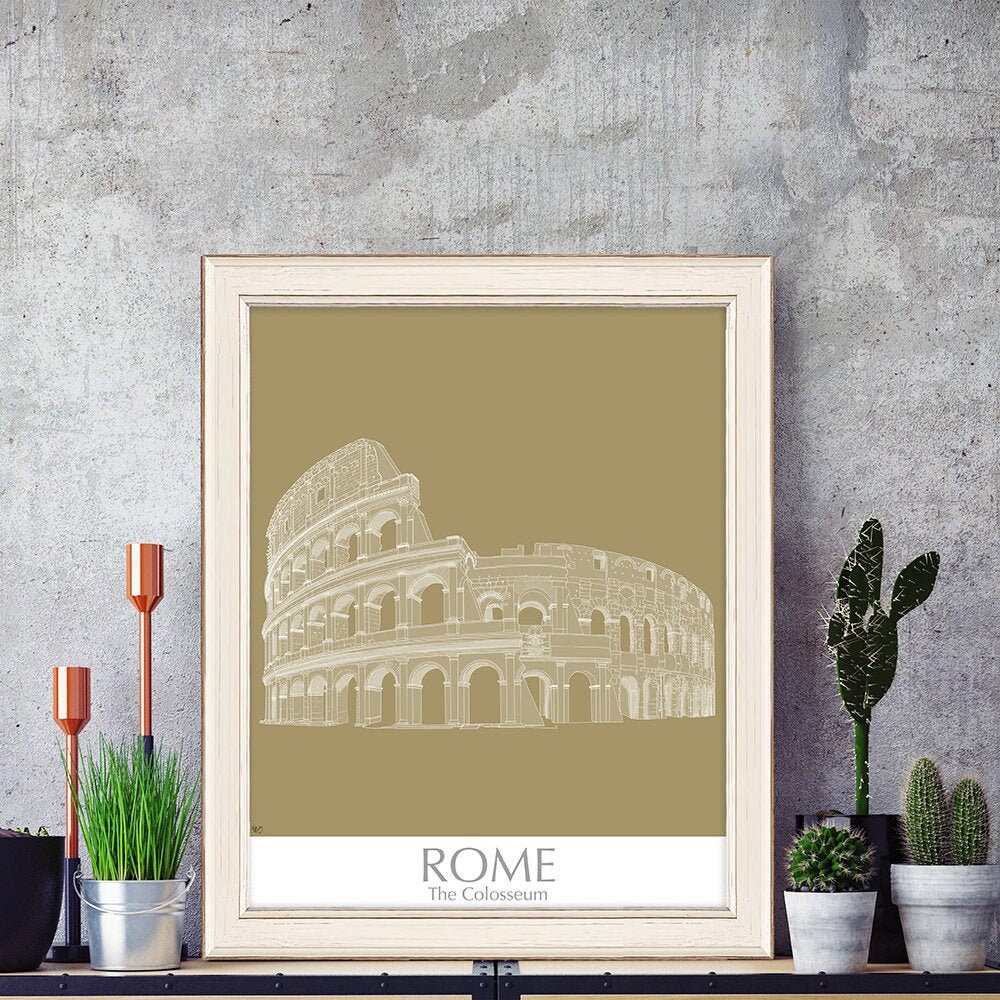 Rome framed print The Colosseum Rome Art Rome Print Rome Etsy