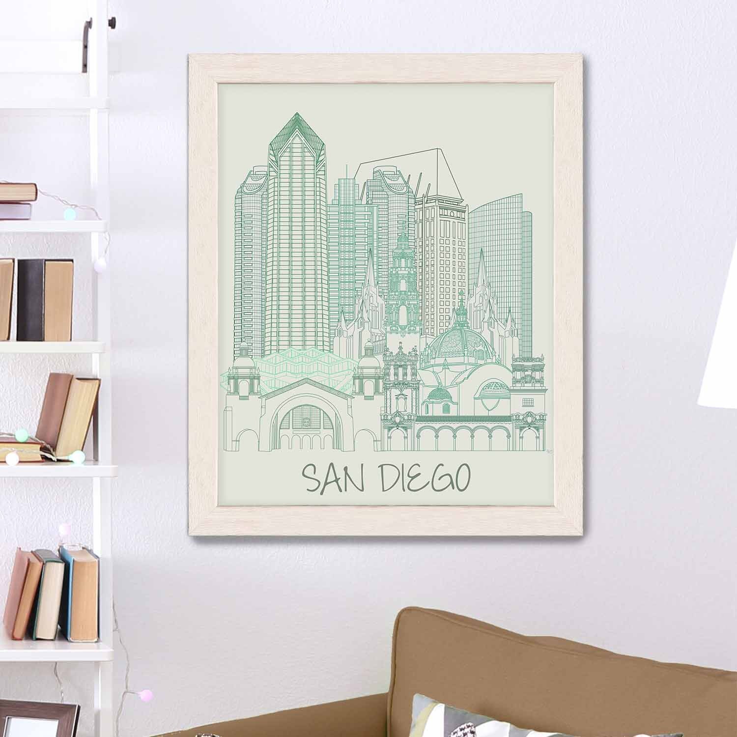 San Diego Print San Diego Wall Art San Diego City Poster Etsy