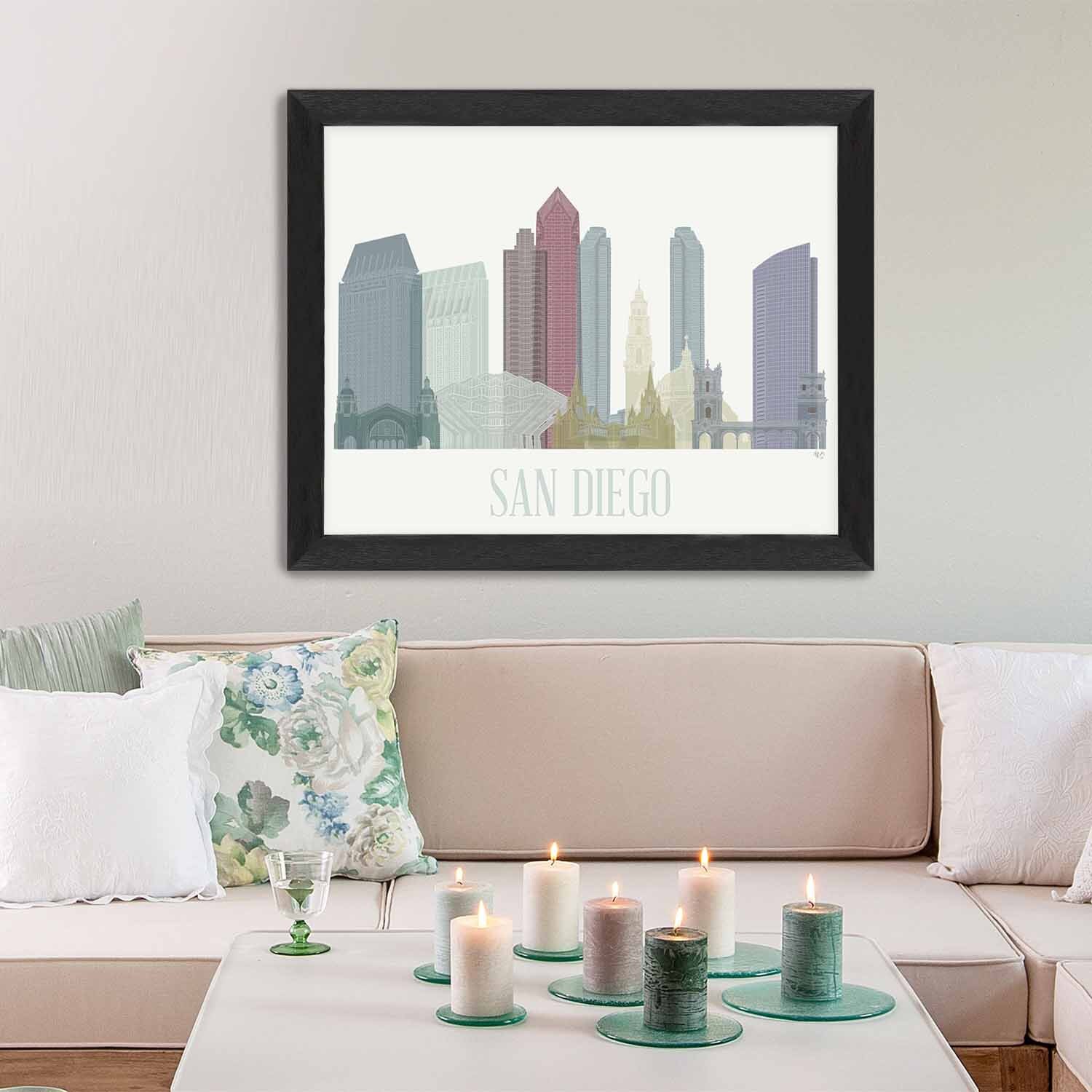 San Diego Wall Art Skyline 3 San Diego Art Print San Diego Etsy España