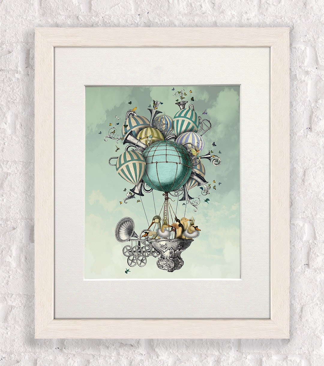 Lazy Birds Hot Air Balloon Print – Whimsical Art, Limited Edition - Etsy