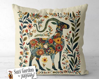 Cute Folk Art Style Goat Pillow Cover, Scandic Print both sides handmade cushion cover, Scandinavian farmhouse animal, Scandi decor