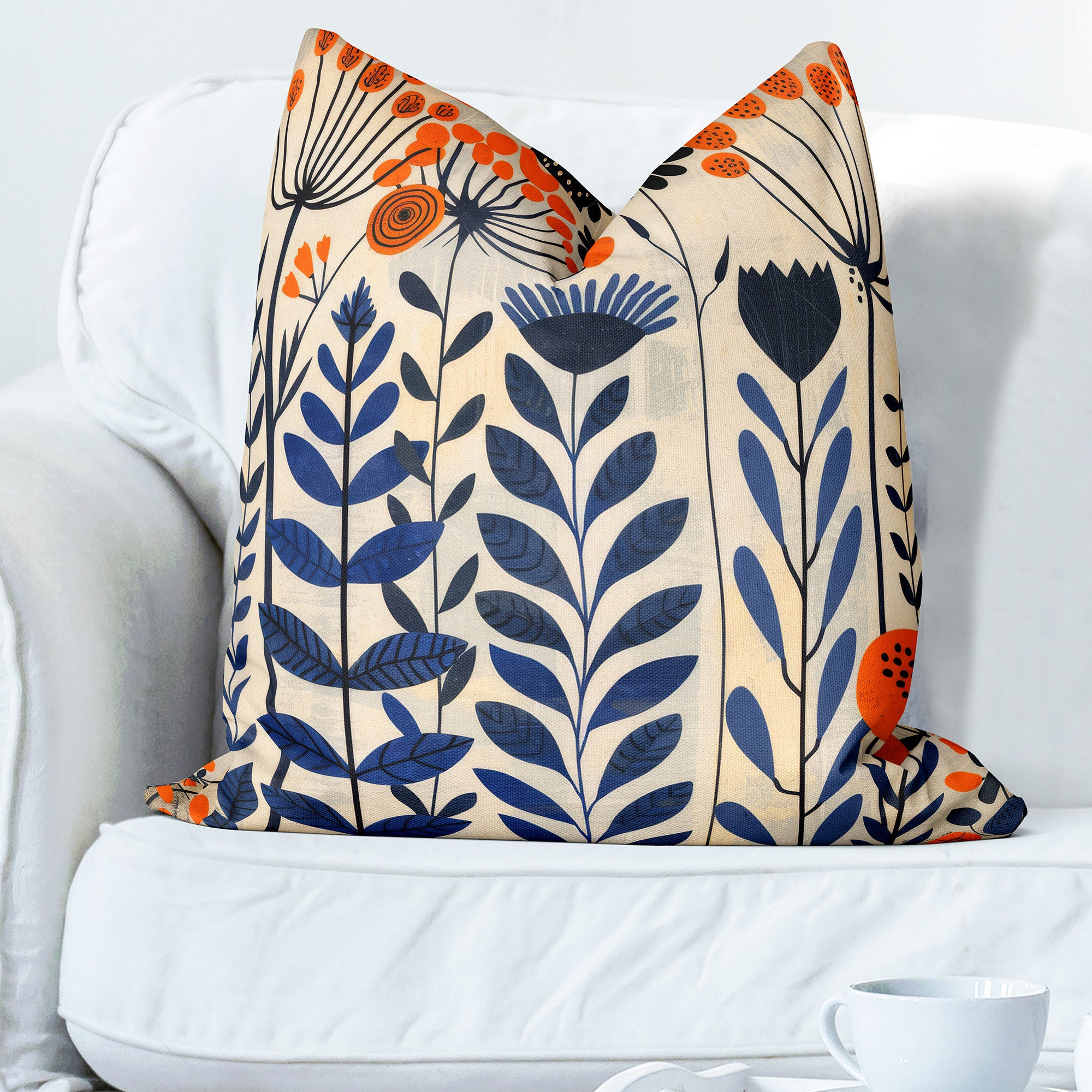 Blue Orange Pillow