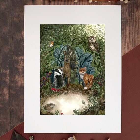 Woodland Wildlife 'The Little Hazel Wood' Limited edition print