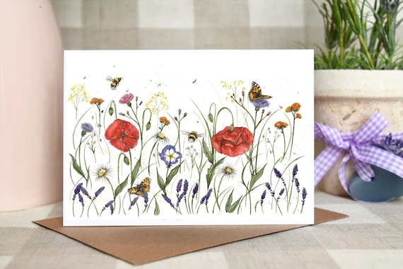 Poppies Wildflowers greeting card