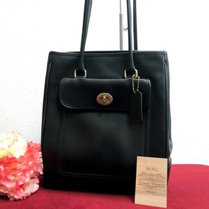 Vintage COACH Penelope City Tote 9714 in Black Leather Made in