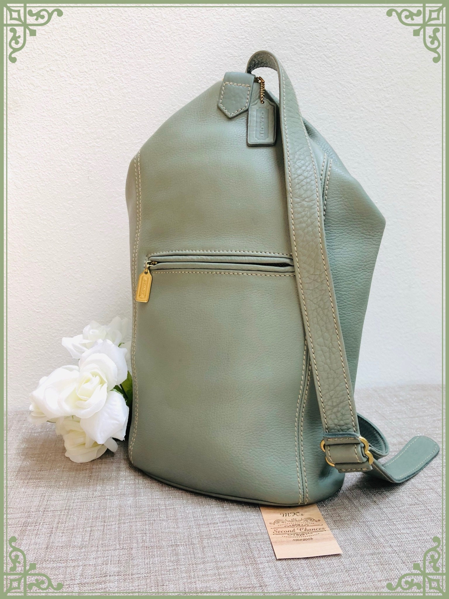 Rare Vintage Coach Sonoma Flatpack 4917 in Sea (green Rare Vintage Coach Sonoma Flatpack 4917 in Sea (green