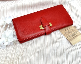 Rare Vintage Coach Gramercy Envelope Clutch Wallet 7098, Red Textured Leather, Italy made 1998 - EVC -