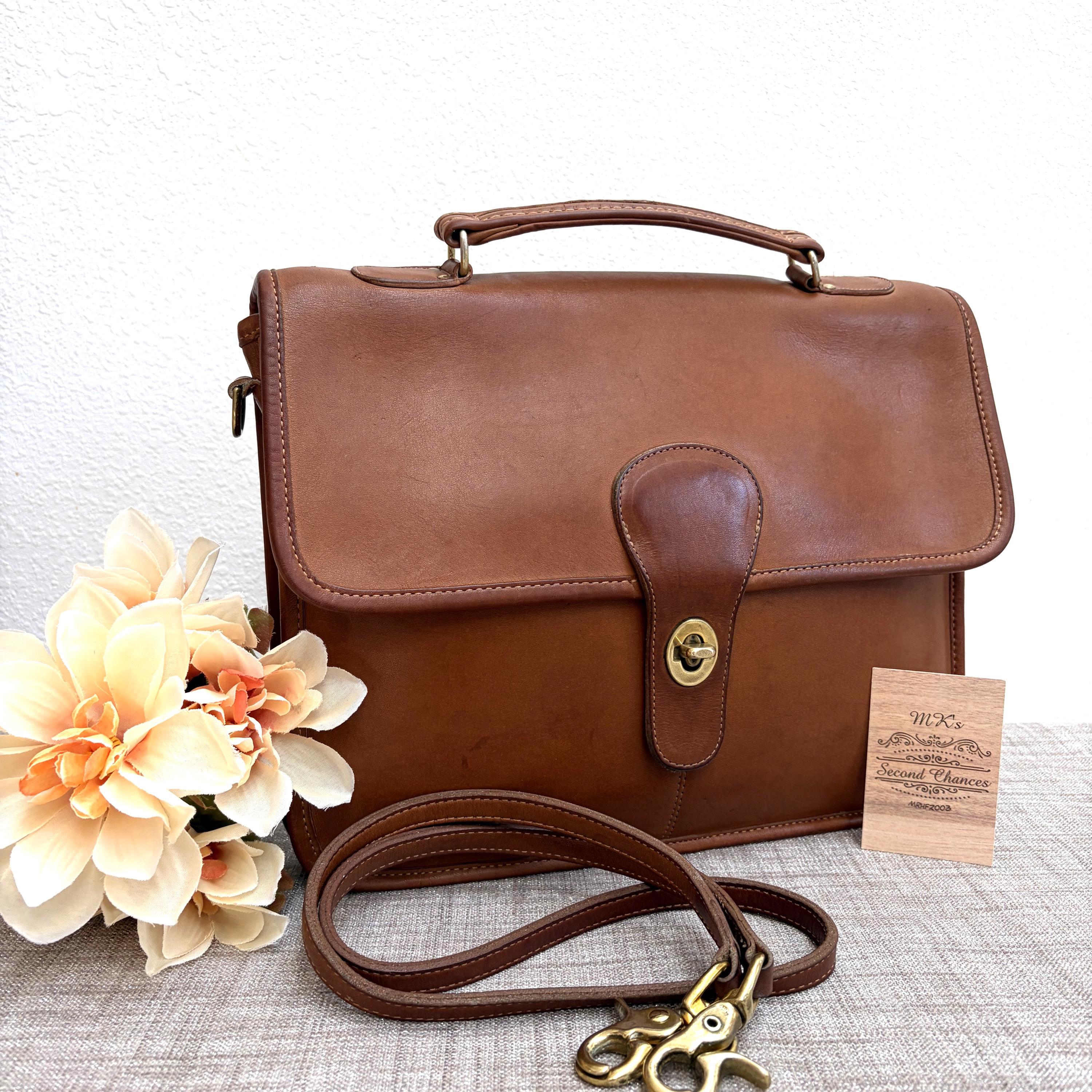 Vintage COACH School Bag 9695 - British Tan Leather - NYC - Mid