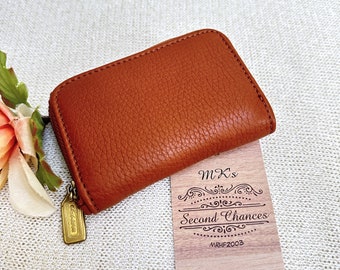 Vintage COACH Sonoma Coin Case 4978, Saddle (Light Brown) Leather - 1995 - in EUC