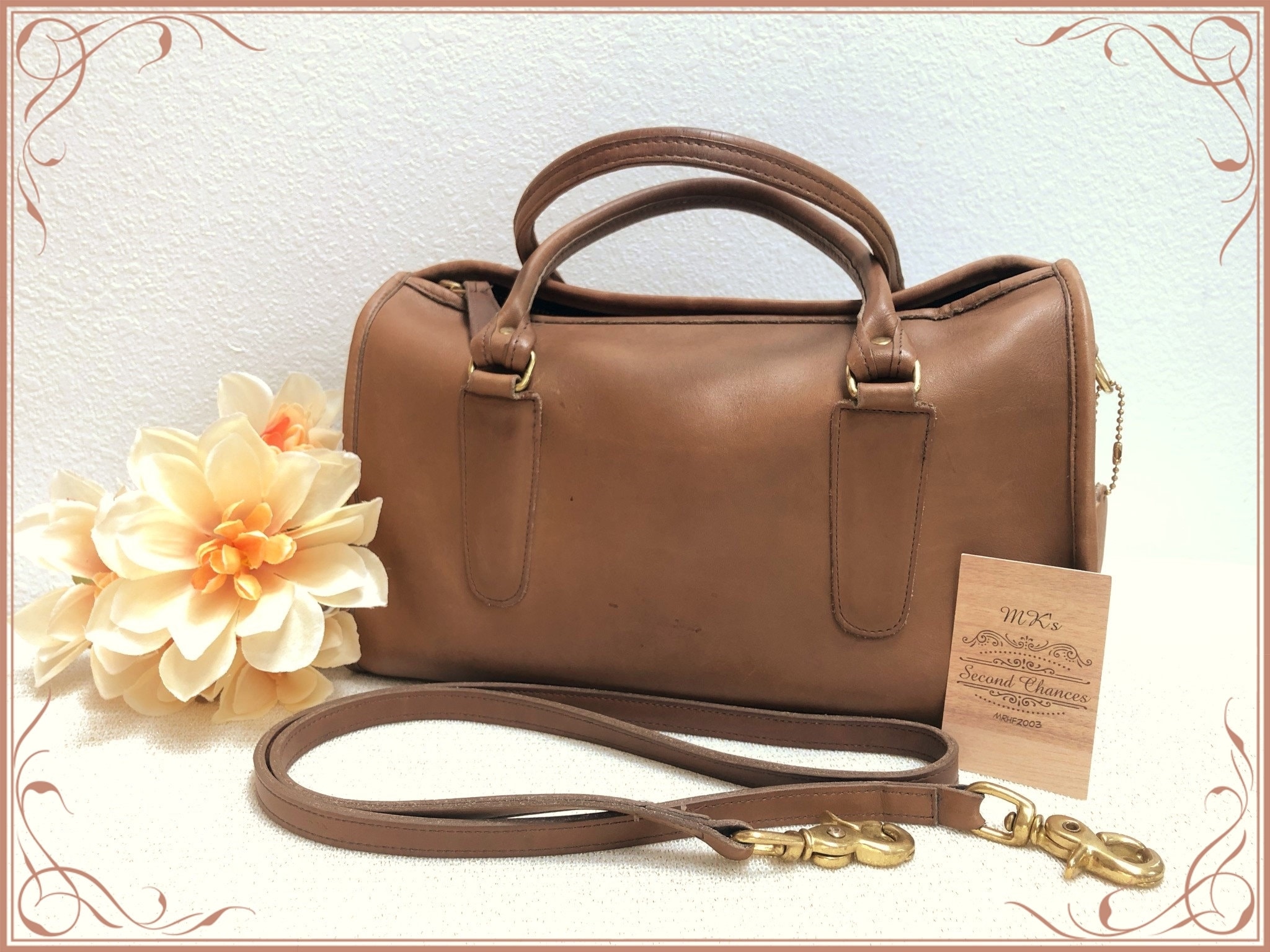 light brown coach mini doctors bag