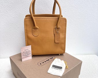 Rare Coach Geometric Roll Bag 9045 in Black Leather USA Made