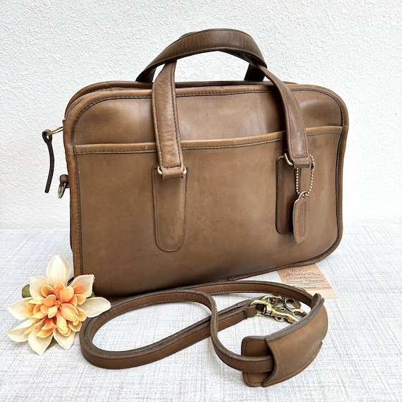 オールドコーチ Vintage COACH Leather Briefcase Vintage Coach Colebrook Brown Leather Briefcase Messenger Bag 5181