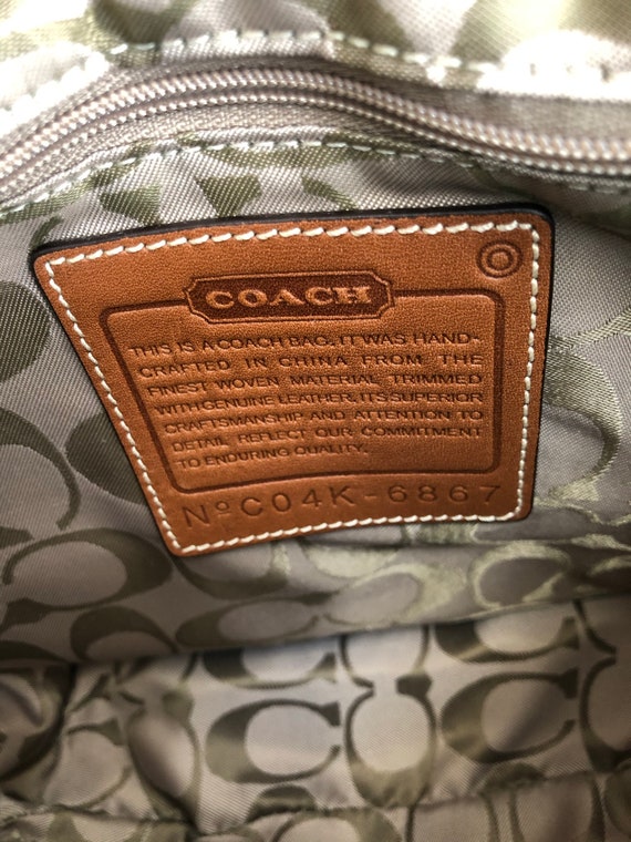 Vintage Coach Denim Classic Stripe Hippie/Saddle … - image 7