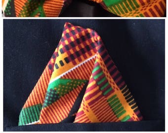 Mouchoir costume homme tissu WAX ghana multicolore
