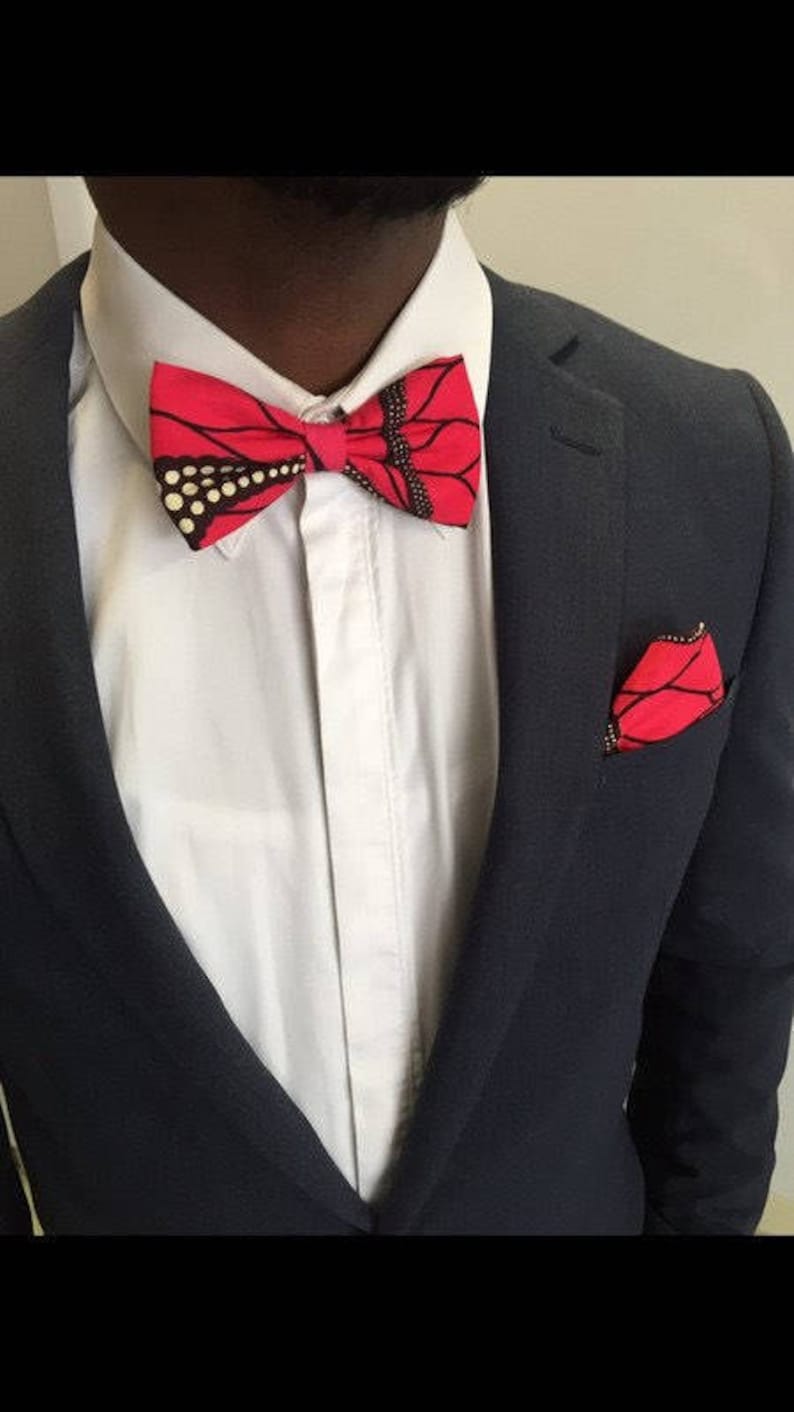 Butterfly knot red wax fabric men/'s suit accessory