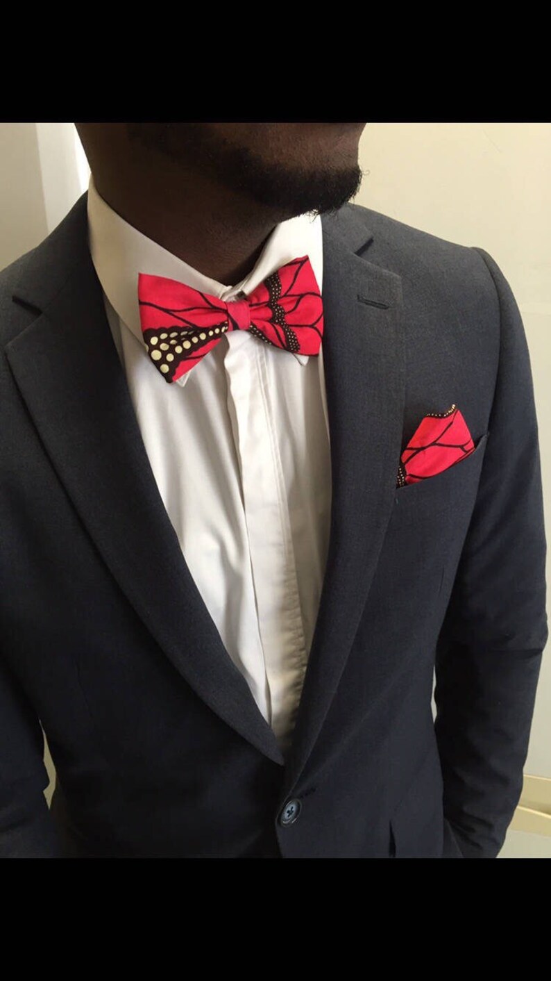 Butterfly knot red wax fabric men/'s suit accessory