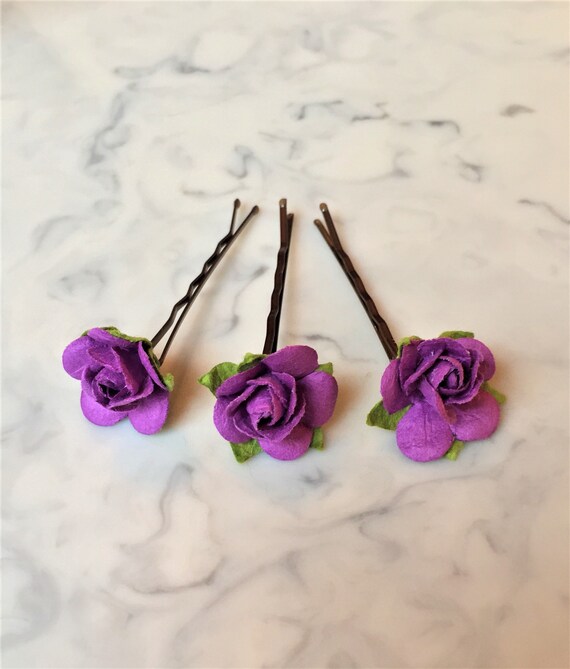 Bobby Pins Bobbpins Violet Hair Flowers Violet Rose Hair Etsy