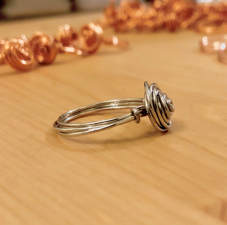 Silver Rose Ring Wire Rose Ring Rose Jewelry Harry Styles ...