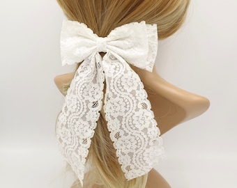 floral lace layered bow simple style hair accessory for women